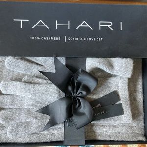 Tahari cashmere scarf and glove set